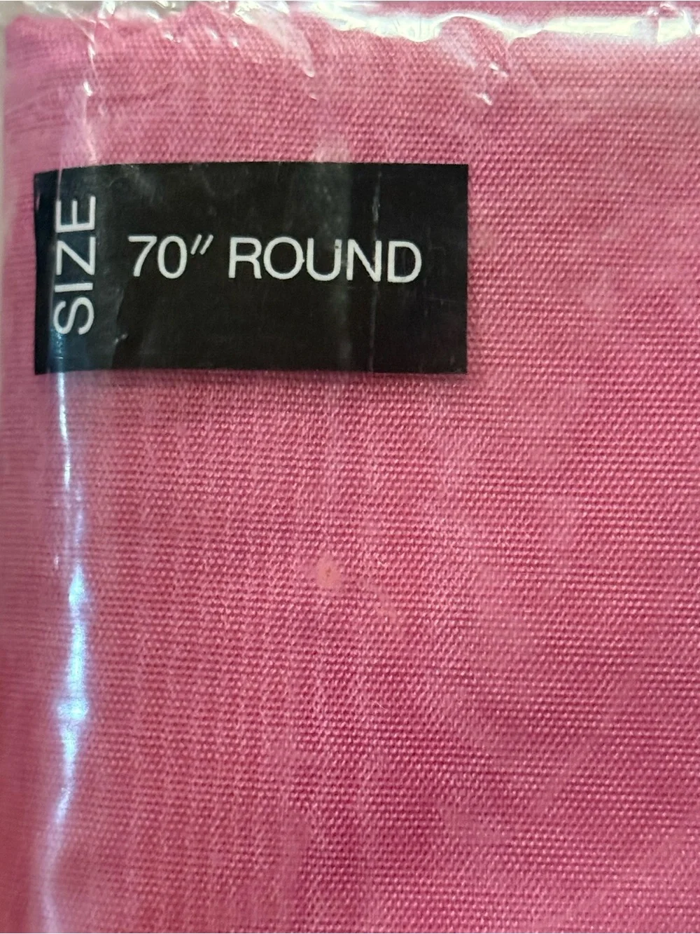 Vintage 1986 Fuchsia Pink Moire Vinyl Tablecloth 70” Round Easy Clean Care Retro